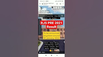 RJS Pre 2021 Result | Latest update   #rjs #rjspre2021