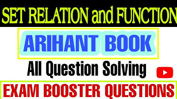 Set relation and functions question answer from arihant book , arihant book full chapter solutions