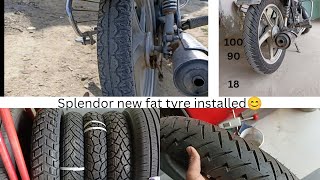 Fat tyre installed in splendor ll fully modified🥶llHeavy tyre for splendor 💀😊