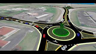 SR 2/53 interchange, SR 53/State Road intersection roundabouts weekend simulation (Design Year)