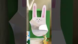 Arty Makes - Quick & Easy Easter Bunny Card DIY 🐰✋ #shorts