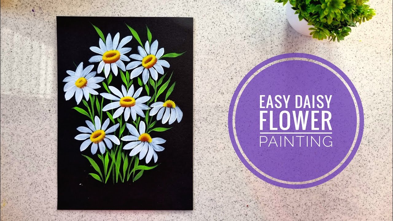 How to paint easy Daisy using acrylic colors - YouTube