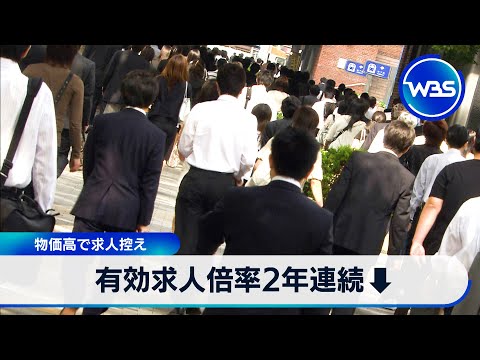 有効求人倍率2年連続 ↓　物価高で求人控え【WBS】