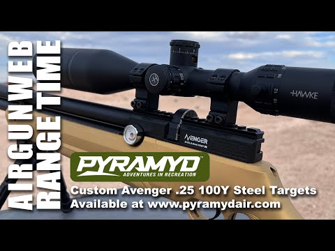 Custom Air Venturi Avenger .25 100 Yards Steel Targets - What a fun airgun! www.pyramydair.com