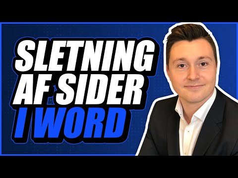 Video: Hvordan Slette En Side I Word