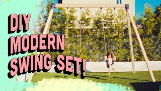 DIY Modern Swing Set Kit - Easy to Build and Adjustable Seats!