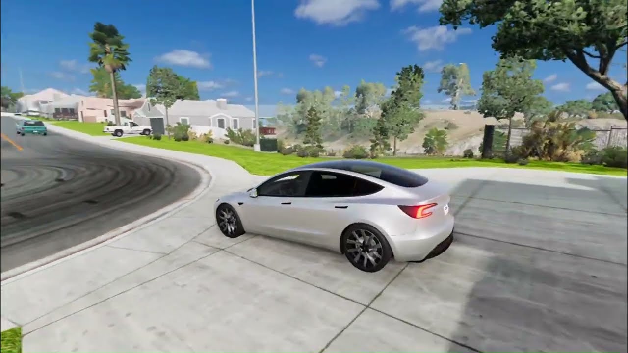 Beamng Drive - Tesla Model 3 cruising
