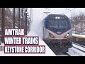 Winter amtrak trains on the keystone corridor new station construction  more