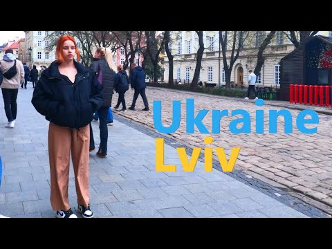 Walk tour 4K Rynok square Lviv Ukraine 2023