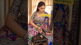 MUNIR Women's Soft Chinon Silk Kalamkari Printed Saree with Mirror Work & Hand Embroidery