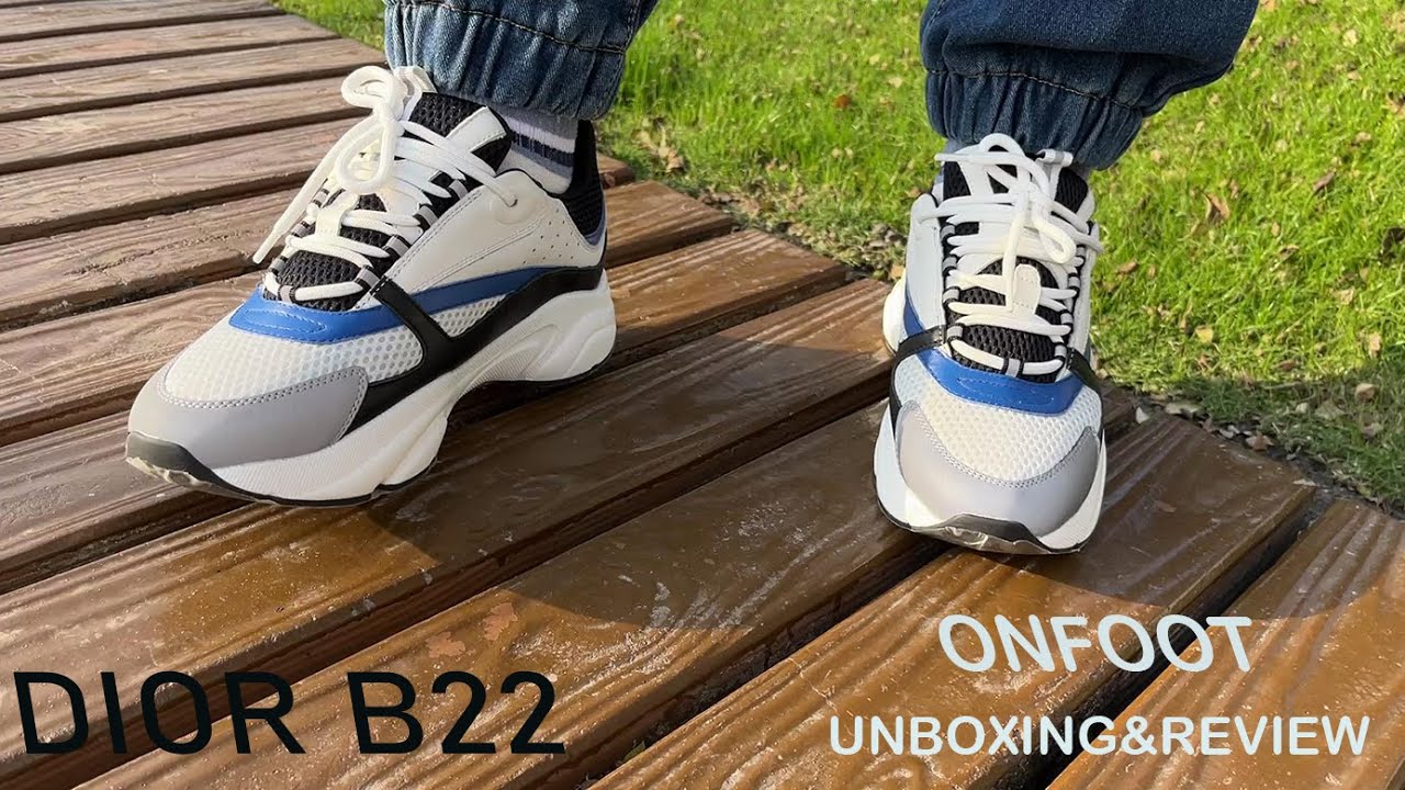 DIOR SHOES DIOR B22 Dhgate Sneakers Unboxing Review&On Feet （blue