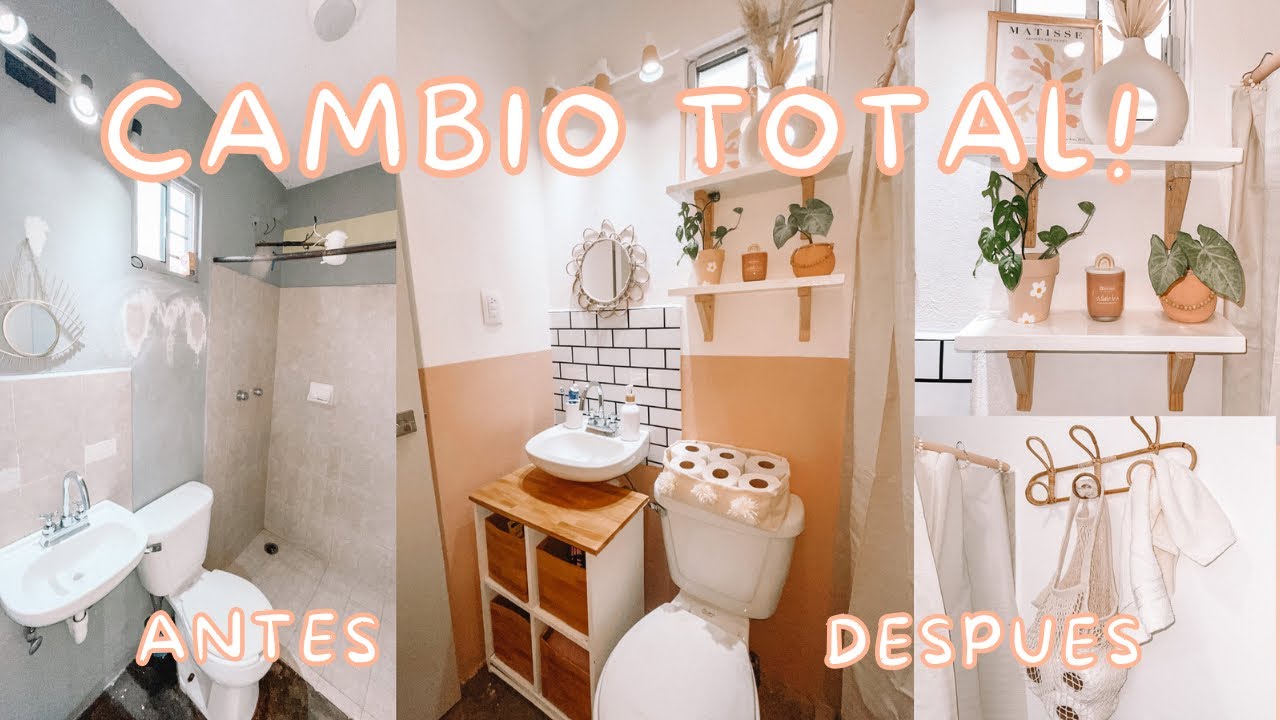 REMODELACIÓN DE MI BAÑO PEQUEÑO INFONAVIT CON POCO DINERO! ESTILO BOHO