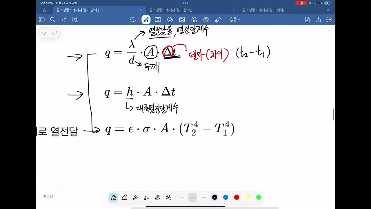 공조냉동기계기사 필기 7강.공기조화부하(1)
