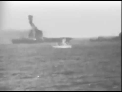 Uss Lexington Cv 2 Burning In Battle Of Coral Sea Part 1