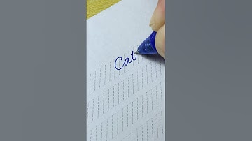 Cat, How to write animal name in English cursive writing | Cursive handwriting practice #shorts