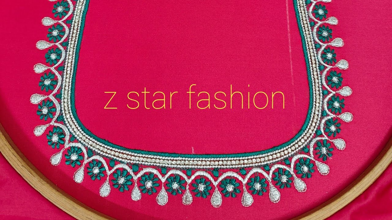 Simple machine embroidery designs || simple machine work blouse designs  #zstarfashionembroidery