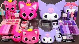 Asmr Pinkfong Vs Kuromi Slime Mixing Random Into Slime! Satisfying Slime#Asmr#Slime#Satisfying