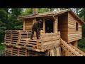 I Spent 30 Days Building a Cabin from Free Abandoned Pallets in the Forest| SurvivalMan|#viralvideo