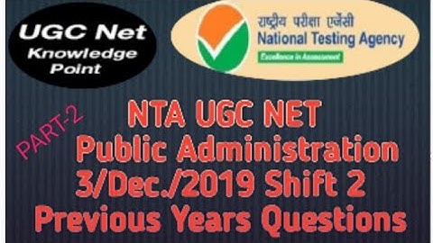 NTA UGC NET PAPER 2 (PYQ)// UGC NET Paper 2 Public Administration // 3/ dec./2019 51 to100(101to150)