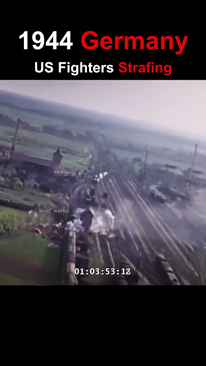 WW2, 1944: P-47D Thunderbolts Strafing German Ground Targets | 4k, 60fps, Color, Sound Design
