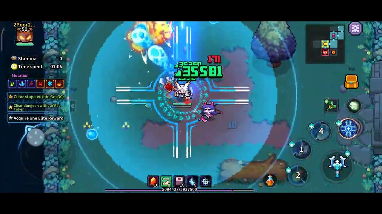 [My Heroes Dungeon Raid] Crocell Priest Run 110