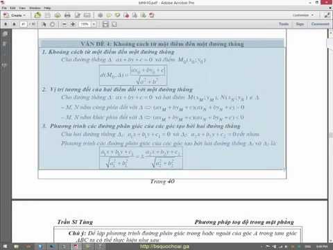 Video [Toán 10 HH] Chương 3.1 Đường thẳng $5. Vấn đề 3 Viết... - youtube