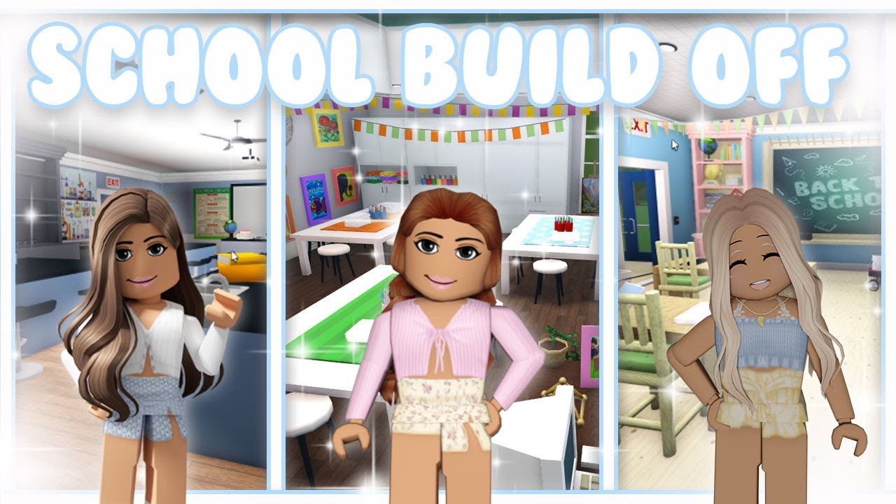 Bloxburg School Classroom Build Off with Amberry and Phoeberry