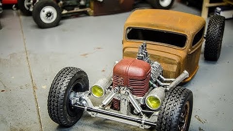 RCengineering Fabricating Headlight Mounts on the new RCratrod Scratchbuild