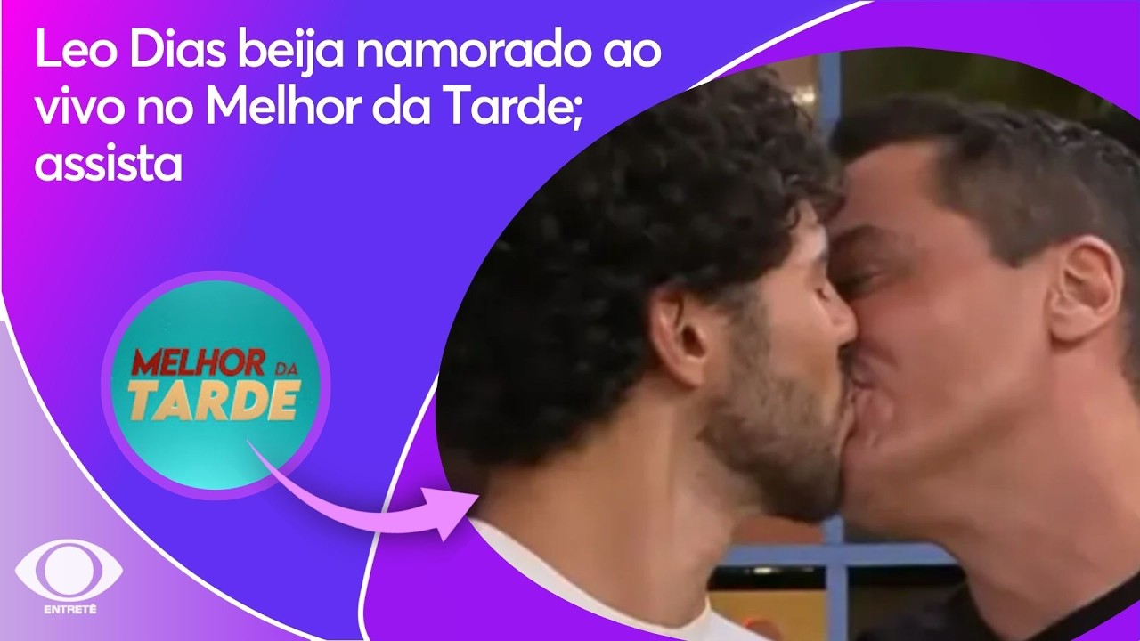 Leo Dias beija namorado ao vivo no Melhor da Tarde; assista | Melhor da Tarde