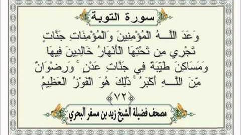 الشيخ زيد البحري Quran  سورة التوبة
