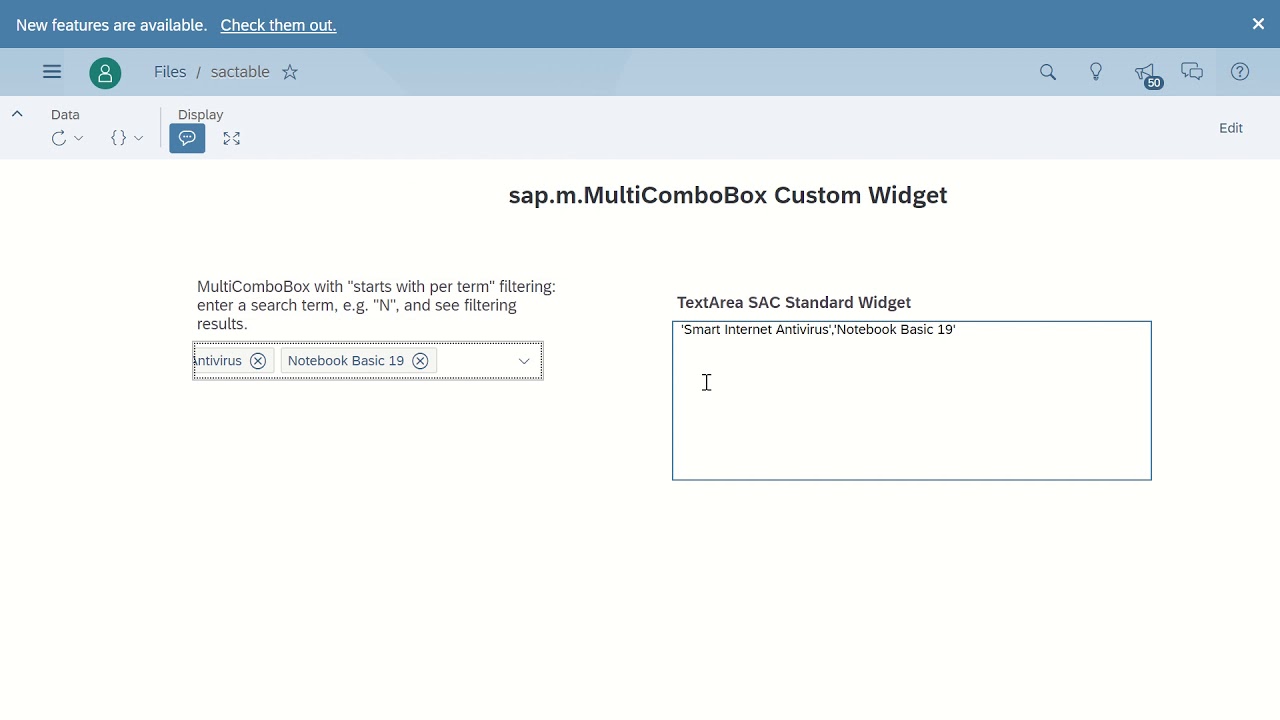 SAP Analytics Cloud sap.m.MultiComboBox Custom Widget - YouTube