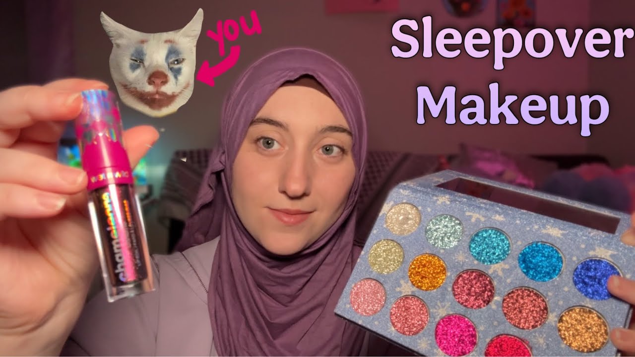 ASMR Makeup- You Fell Asleep First At The Sleepover 🥀🙈