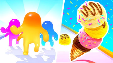 Jelly Runner 3D Games Level 1-5 | Ice Cream Runner Game Levels 1-5 Gameplay |