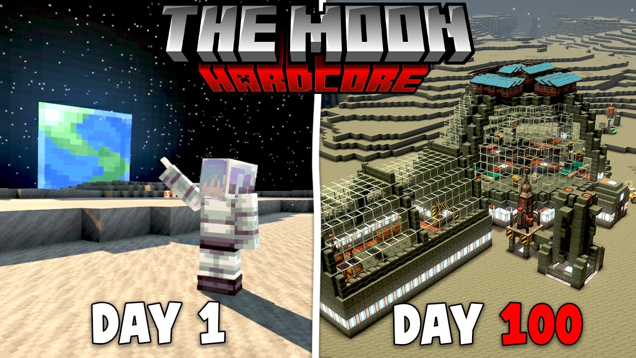100 Hari Minecraft Hardcore di BULAN