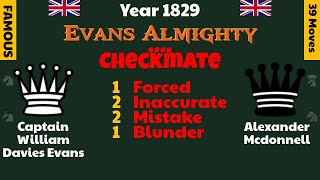 Captain William Davies Evans vs Alexander Mcdonnell, Jan 01, 1829, Evans Almighty #chess #chessgame