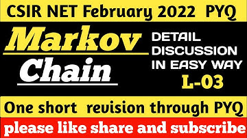Markov Chain | CSIR NET February 2022 PYQ | #csirnetmathematics