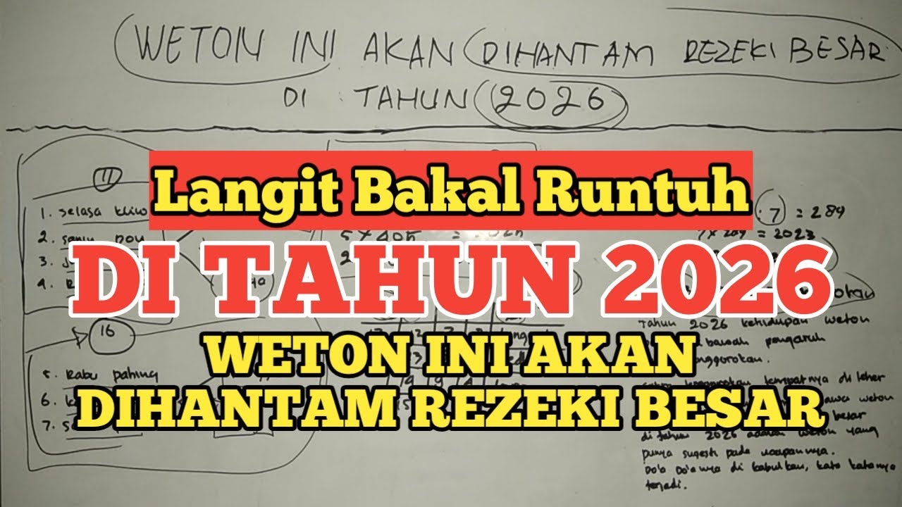 weton ini akan dihantam REZEKI besar di tahun 2026, RAM… — Transcript