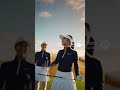 Japanese Ladies Playing Golf | Navy & Yellow Leotard Sports Fashion