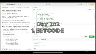 Day 262: LeetCode Problem 427. Construct Quad Tree - Swift