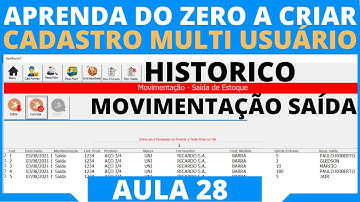 Historico Relatorio de Saida de Estoque | Pesquisa Listbox VBA Cadastro do Zero Multi Usuario 28