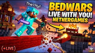 🟣live Minecraft and all minigams🛏️with you🫵 join fast!! 🗣️👾 #live #bedwars