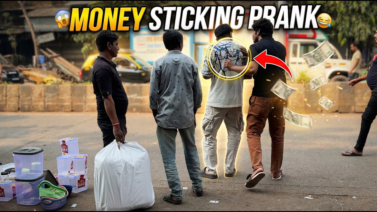 “Strangers Shocked 😳 Money Sticking Prank Gone Viral” - YouTube