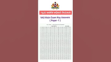 Karnataka VAO Main Exam Key Answers || Paper -1 ( 27/10/2024 ) || KEA official key answers#vaoexams