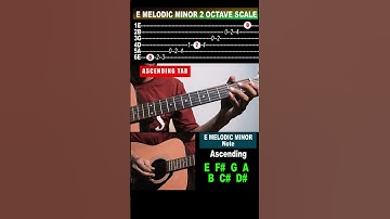 E Melodic Minor Scale (2 Octaves) on Guitar🎸 #guitar #melodicminor