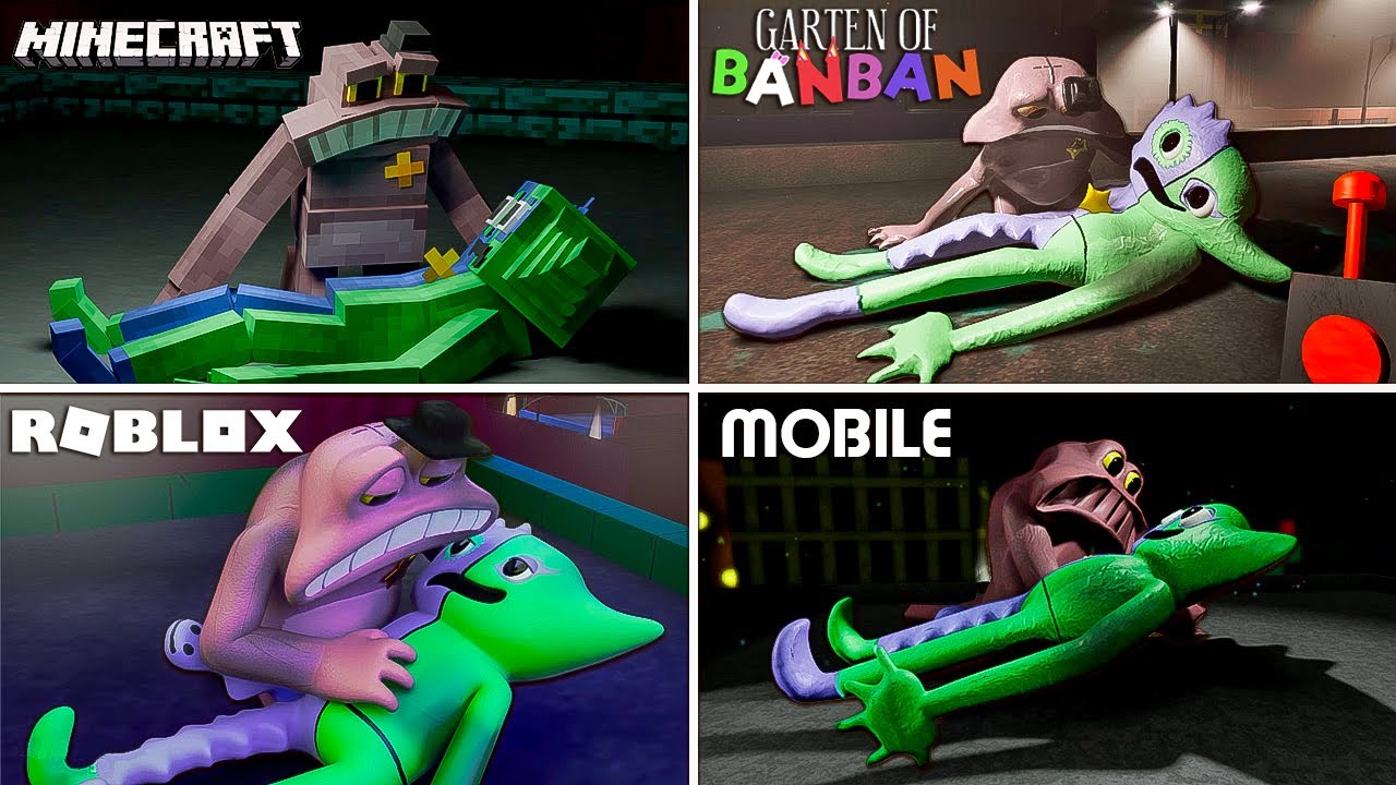 (Все версии) Кошмарный шут Чейз - Сад Банбана 7 против Minecraft против Roblox против Mobile