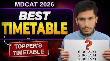 The ONLY MDCAT 2026 Time Table You Need to Score 180 🔥| Average To Topper Time Table