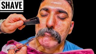 ASMR BEARD CUT • Big mustache • Skin Cleaning barber shop(Head Massage) screenshot 5