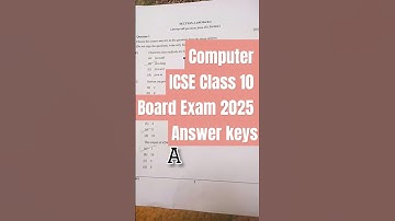 Computer ICSE Class 10 Board Exam 2025 Answer keys #computer #boardexam2025