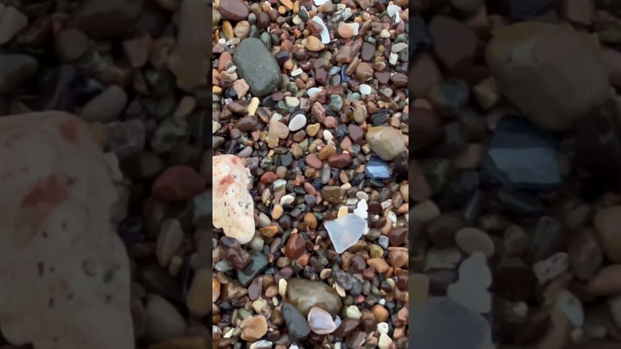 Sea glass and beach pebbles. 