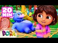 Dora Goes On Animal Rescue Adventures! 🐮 20 Minutes | Dora &amp; Friends